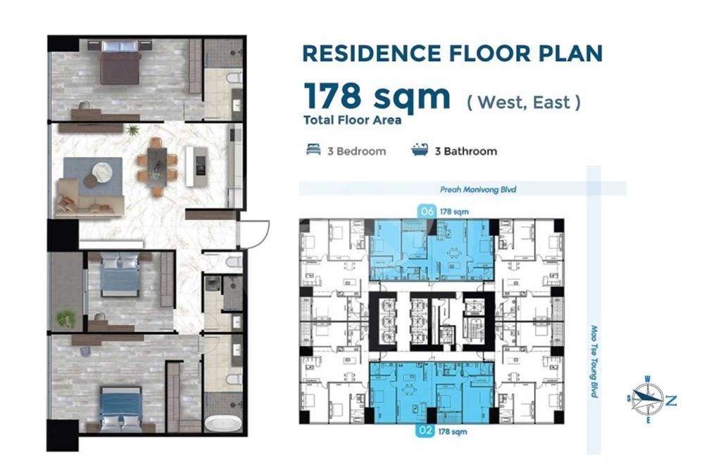 J Tower 3 Phnom Penh floor plan 3