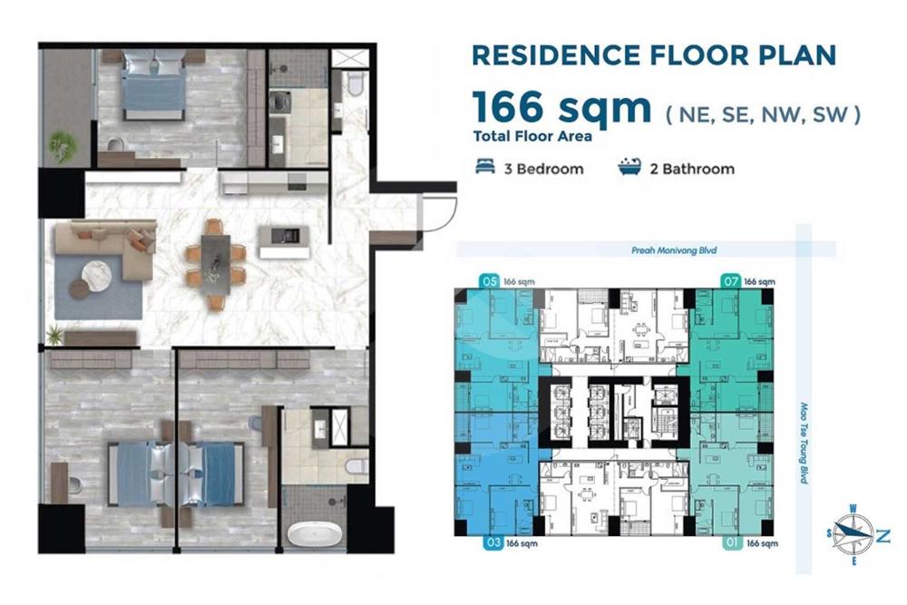 J Tower 3 Phnom Penh floor plan 2