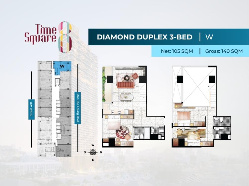 Time Square 8 floor plan 52 Time Square 8 floor plan 52